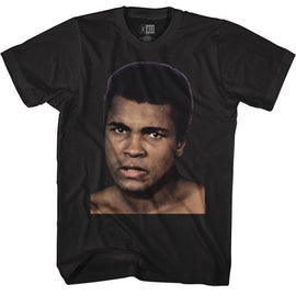 Muhammad Ali-Big Face-Black Adult S/S T-Shirt - Black