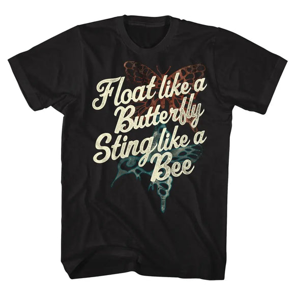 Muhammad Ali-Sting Like A Bee-Black Adult S/S T-Shirt - Black