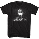 Muhammad Ali-Ali Over Liston-Black Adult S/S T-Shirt - Black