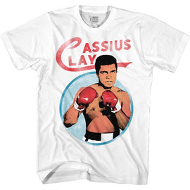 Muhammad Ali-Cassius-White Adult S/S T-Shirt - White