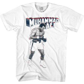 Muhammad Ali-Super Ali-White Adult S/S T-Shirt - White