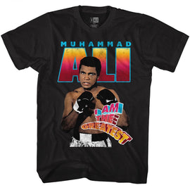 Muhammad Ali-Amgreatest-Black Adult S/S T-Shirt - Black