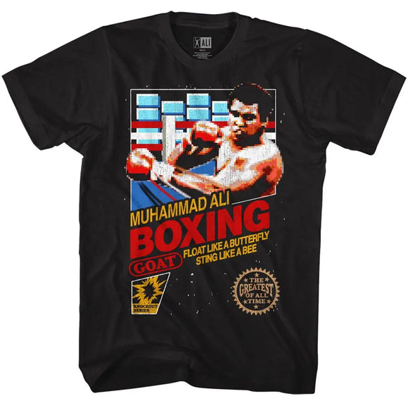 Muhammad Ali-Boxing-Black Adult S/S T-Shirt - Black