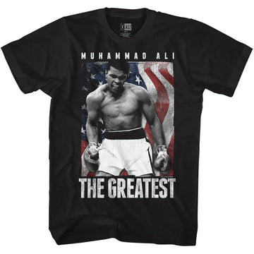 Muhammad Ali-Americali-Black Adult S/S T-Shirt - Black