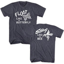 Muhammad Ali-Float Sting-Navy Heather Adult S/S T-Shirt ***F&B*** - Navy Heather