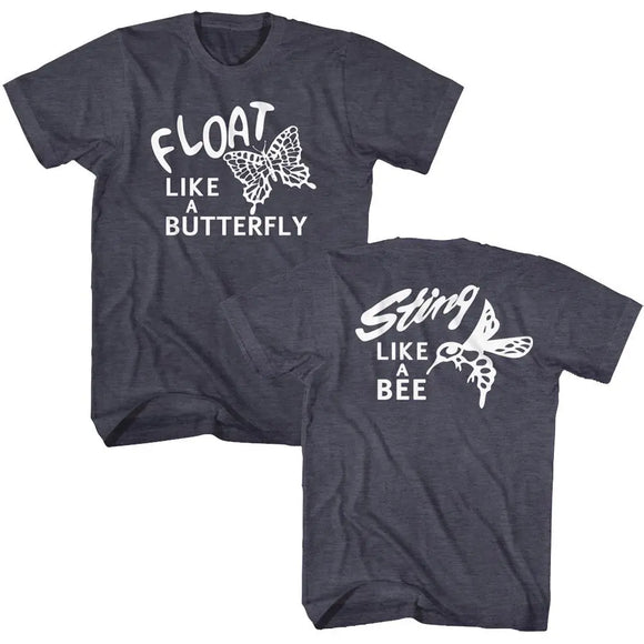 Muhammad Ali-Float Sting-Navy Heather Adult S/S T-Shirt ***F&B*** - Navy Heather
