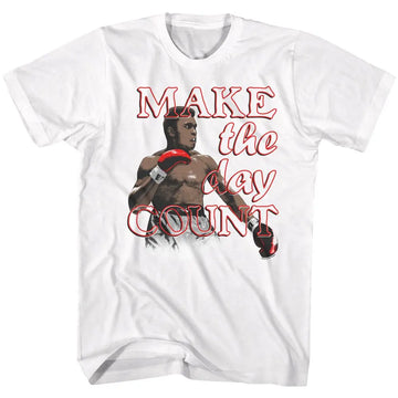 Muhammad Ali-Make It Count-White Adult S/S T-Shirt - White