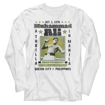 Muhammad Ali-Muhammad Ali A Thrilla-White Adult L/S T-Shirt - White