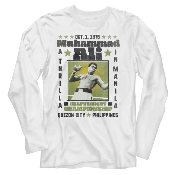 Muhammad Ali-Muhammad Ali A Thrilla-White Adult L/S T-Shirt - White