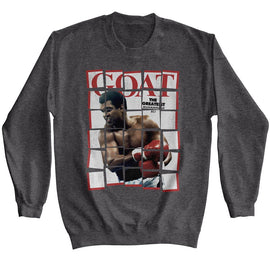 Muhammad Ali-Ali Goaty-Dark Heather Adult L/S Sweatshirt-S - Dark Heather