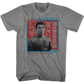 Muhammad Ali-The Lip Of Louisville-Graphite Heather Adult S/S T-Shirt - Graphite Heather