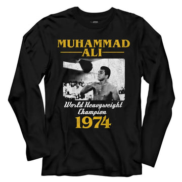 Muhammad Ali-Muhammad Ali Ma74Ss-Black Adult L/S T-Shirt - Black