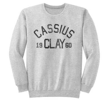 Muhammad Ali-Muhammad Ali Cassius-Gray Heather Adult L/S Sweatshirt-S - Gray Heather