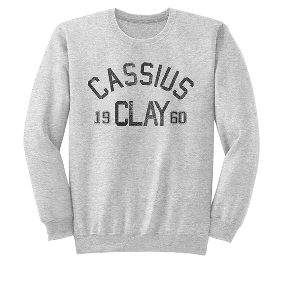 Muhammad Ali-Muhammad Ali Cassius-Gray Heather Adult L/S Sweatshirt-S - Gray Heather