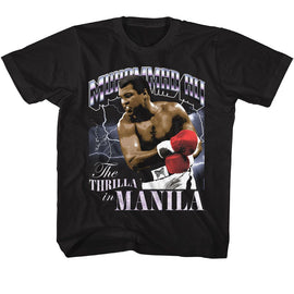 Muhammad Ali-Muhammad Ali Thrilla And Lightning-Black Toddler S/S T-Shirt-4T - Black