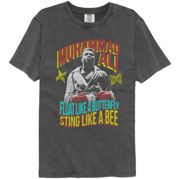 Muhammad Ali-Muhammad Ali Float Sting Tricolor-Comfort Color Pepper Adult S/S T-Shirt - Pepper