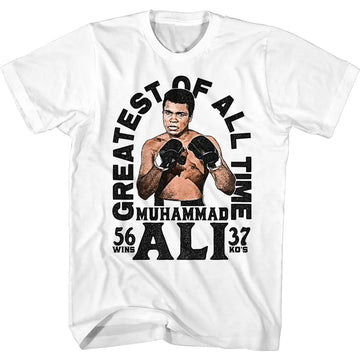 Muhammad Ali-56 Win 37 Ko-White Adult S/S T-Shirt - White
