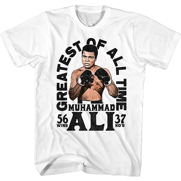 Muhammad Ali-56 Win 37 Ko-White Adult S/S T-Shirt - White