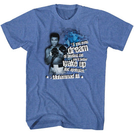 Muhammad Ali-Dreamin-Royal Heather Adult S/S T-Shirt - Royal Heather