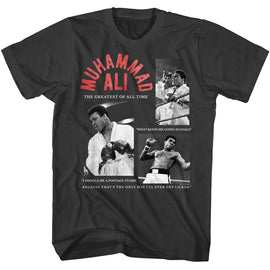 Muhammad Ali-Ali Quote Collage-Smoke Adult S/S T-Shirt - Smoke