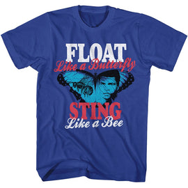 Muhammad Ali-Ali Float And Sting-Royal Adult S/S T-Shirt - Royal