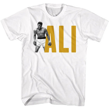 Muhammad Ali-Ali In Front Of Name-White Adult S/S T-Shirt - White