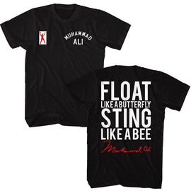 Muhammad Ali-Muhammad Ali Float Sting 2-Sided-Black Adult S/S T-Shirt ***F&B***-S - Black
