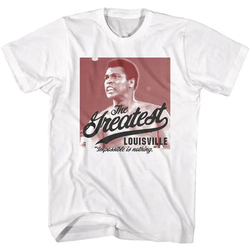 Muhammad Ali-Ali Impossible Is Nothing-White Adult S/S T-Shirt - White