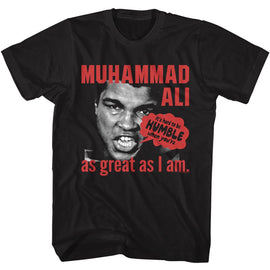 Muhammad Ali-Muhammad Ali Hard To Be Humble-Black Adult S/S T-Shirt - Black