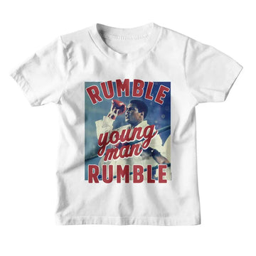 Muhammad Ali-Muhammad Ali Rumble Young Man-White Youth S/S T-Shirt-Xs (5-6) - White