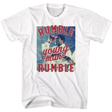 Muhammad Ali-Ali Rumble Young Man-White Adult S/S T-Shirt - White