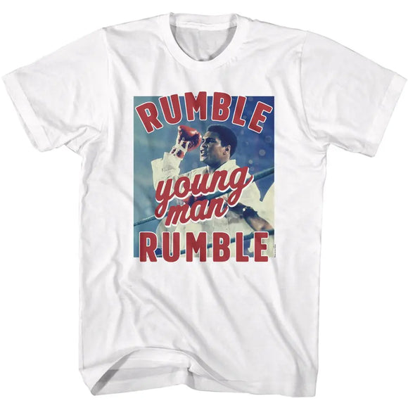 Muhammad Ali-Ali Rumble Young Man-White Adult S/S T-Shirt - White