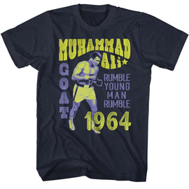 Muhammad Ali-Ali Rumble Young Man Rumble-Navy Adult S/S T-Shirt - Navy