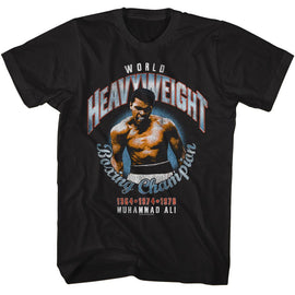 Muhammad Ali-Muhammad Ali Championship Years-Black Adult S/S T-Shirt - Black