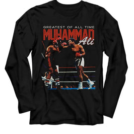 Muhammad Ali-Muhammad Ali Fight Ring-Black Adult L/S T-Shirt - Black