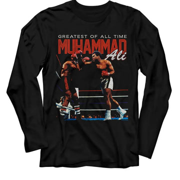 Muhammad Ali-Muhammad Ali Fight Ring-Black Adult L/S T-Shirt - Black