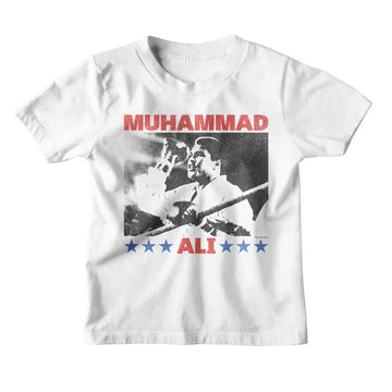 Muhammad Ali-Muhammad Ali Raising Fist-White Youth S/S T-Shirt-Xs (5-6) - White