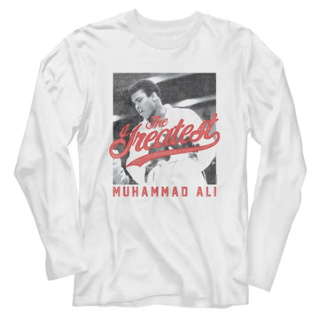 Muhammad Ali-Muhammad Ali The Greatest Bw-White Adult L/S T-Shirt - White
