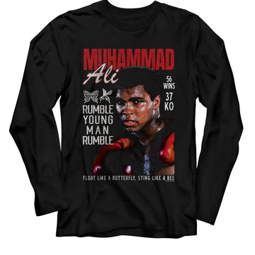 Muhammad Ali-Muhammad Ali Sweat Photograph-Black Adult L/S T-Shirt - Black