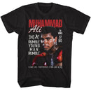 Muhammad Ali-Muhammad Ali Sweat Photograph-Black Adult S/S T-Shirt - Black