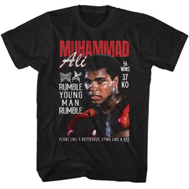 Muhammad Ali-Muhammad Ali Sweat Photograph-Black Adult S/S T-Shirt - Black