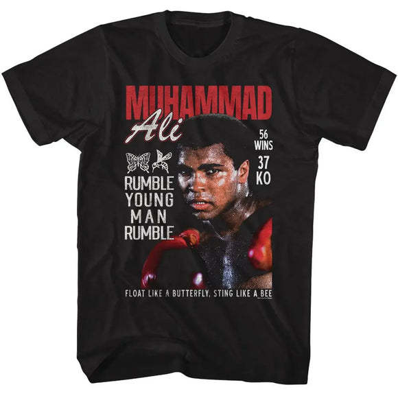 Muhammad Ali-Muhammad Ali Sweat Photograph-Black Adult S/S T-Shirt - Black