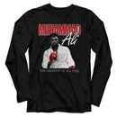 Muhammad Ali-Muhammad Ali Red Glove Stare-Black Adult L/S T-Shirt - Black