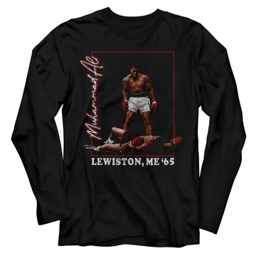 Muhammad Ali-Muhammad Ali Lewiston Me 65-Black Adult L/S T-Shirt - Black