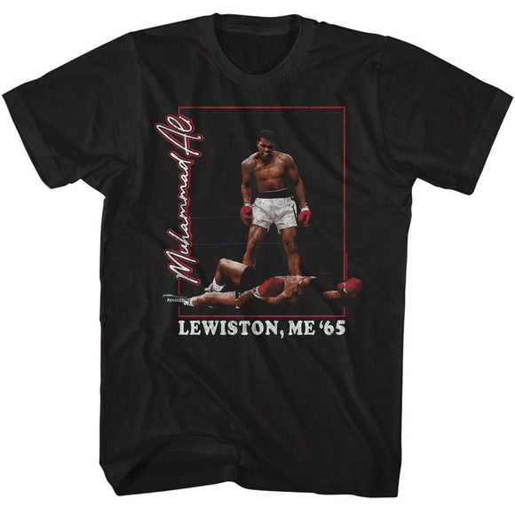 Muhammad Ali-Muhammad Ali Lewiston Me 65-Black Adult S/S T-Shirt - Black