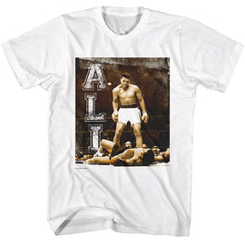 Muhammad Ali-Muhammad Ali Grunge Ko Vertical Text-White Adult S/S T-Shirt - White
