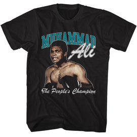 Muhammad Ali-Muhammad Ali The Peoples Champ-Black Adult S/S T-Shirt - Black
