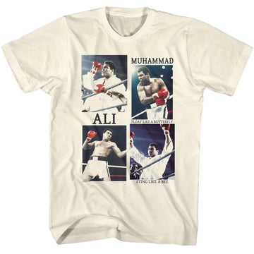 Muhammad Ali-Muhammad Ali Four Photos-Natural Adult S/S T-Shirt - Natural