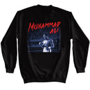 Muhammad Ali-Muhammad Ali Dramatic Text-Black Adult L/S Sweatshirt-S - Black