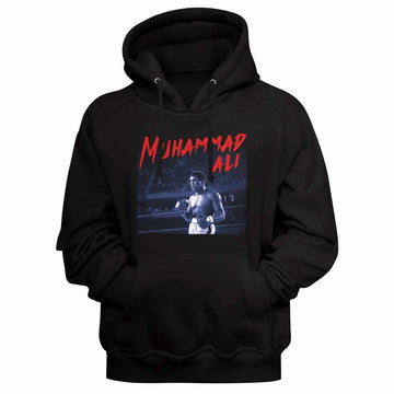 Muhammad Ali Dramatic Text Black Adult Hooded Sweatshirt